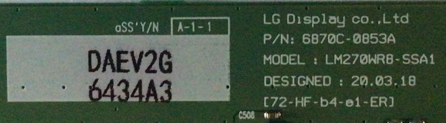 T-CON PARA MONITOR LG / NUMERO DE PARTE 6871L-6434A / 6870C-0853A / 6434A / LM270WR8-SSA1 / PANEL LM270WR8(SS)(A1) / MODELO 27GP950-B.AUSOMPN - Imagen 2